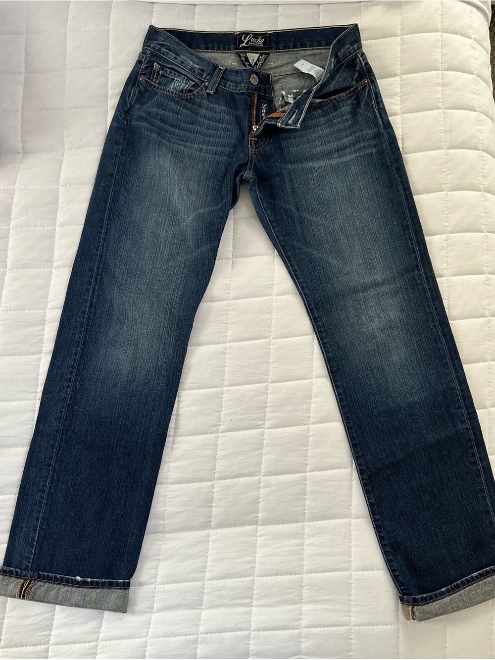 Lucky Brand Men’s Straight Jeans in Dark Indigo Wash